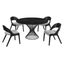 Cirque and Polly 5-Piece Black Round Dining Set
