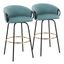 Claire Barstool Set of 2 In Blue and Black