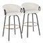 Claire Barstool Set of 2 In Cream and Gold