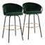 Claire Barstool Set of 2 In Green Black
