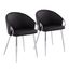 Claire Chair Set of 2 In Black and Chrome