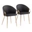 Claire Chair Set of 2 In Black and Gold