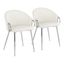 Claire Chair Set of 2 In White and Chrome