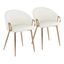 Claire Chair Set of 2 In White and Gold