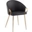 Claire Contemporary/Glam Chair In Gold Metal And Black Faux Leather