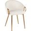 Claire Contemporary/Glam Chair In Gold Metal And Cream Velvet