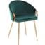 Claire Contemporary/Glam Chair In Gold Metal And Emerald Green Velvet