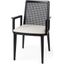 Clara Black Wood With Cream Fabric Seat And Cane Back Dining Chair Set of 2