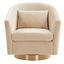 Clara Quilted Swivel Tub Chair In Creme And Gold