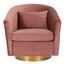 Clara Quilted Swivel Tub Chair In Dusty Rose And Gold