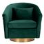 Clara Quilted Swivel Tub Chair In Emerald And Gold