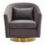 Clara Quilted Swivel Tub Chair In Gold And Slate Grey