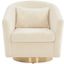 Clara Quilted Swivel Tub Chair In Ivory And Gold