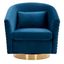 Clara Quilted Swivel Tub Chair In Navy And Gold
