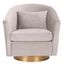 Clara Quilted Swivel Tub Chair In Pale Taupe And Gold