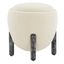 Clarabella Upholstered Ottoman In Cream and Black