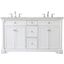 Clarence 60 Inch Double Bathroom Vanity In White