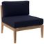 Clearwater Outdoor Patio Teak Wood Armless Chair In Gray Navy
