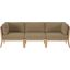 Clearwater Outdoor Patio Teak Wood Sofa In Gray Light Brown