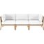 Clearwater Outdoor Patio Teak Wood Sofa In Gray White