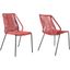 Clip Indoor Outdoor Stackable Steel Dining Chair With Brick Red Rope