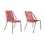Clip Indoor Outdoor Stackable Steel Dining Chair Set of 2 with Brick Red Rope