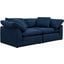 Cloud Puff Navy Blue 2 Piece Slipcovered Modular Sectional Sofa