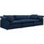 Cloud Puff Navy Blue 3 Piece Slipcovered Modular Sectional Sofa