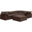 Puff Slipcover For 5 Piece 132 Inch L-Shaped Sectional Sofa With Ottoman In Brown