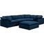 Puff Slipcover For 5 Piece 132 Inch L-Shaped Sectional Sofa With Ottoman In Navy Blue