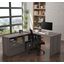 Cloyd Bark Gray Office Desk & Hutch 0qb2347022