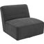 Cobie Upholstered Swivel Armless Chair In Dark Charcoal