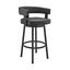 Cohen 26 Inch Counter Height Swivel Bar Stool In Black Finish and Black Faux Leather