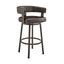 Cohen 30 Inch Bar Height Swivel Bar Stool In Java Brown Finish and Chocolate Faux Leather
