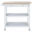 Cohyn 2 Drawer 2 Shelf Kitchen Cart in Natural and White
