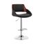 Colby Adjustable Black Faux Leather and Chrome Finish Bar Stool