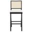 Colette Rattan Barstool In Black And Natural
