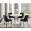 Colfax White Marquina Marble 5Pc Dining Set In Black Vinyl Chairs
