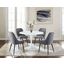 Colfax White Marquina Marble 5Pc Dining Set In Charcoal Chairs