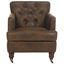 Colin Brown and Cherry Mahogany Tufted Club Chair with Brass Nailhead Detail HUD8212B