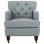 Colin Sky Blue and Dark Brown Tufted Club Chair with Brass Nailhead Detail