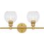 Collier 2 Light Brass And Clear Glass Wall Sconce