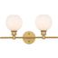 Collier 2 Light Brass And Frosted White Glass Wall Sconce
