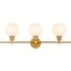 Collier 3 Light Brass And Frosted White Glass Wall Sconce