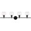Collier 4 Light Black And Clear Glass Wall Sconce
