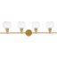 Collier 4 Light Brass And Clear Glass Wall Sconce