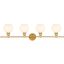 Collier 4 Light Brass And Frosted White Glass Wall Sconce