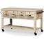 Columbia I Light Brown Body With Black Iron Knobs Rolling Kitchen Island