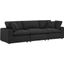 Commix Down Filled Overstuffed Boucle Fabric 3 Seater Sofa In Black