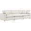 Commix Down Filled Overstuffed Boucle Fabric 3 Seater Sofa In Ivory